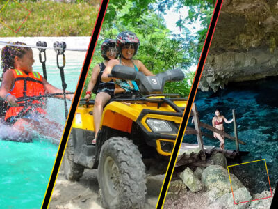 Extreme Adventure in Cobá (ATVs + Zip Lines + Cenote + Buffet)