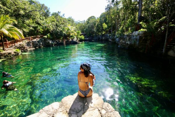 Cancun Cenote Adventure: Swim in 3 Cenotes with Zipline & Waterfall
