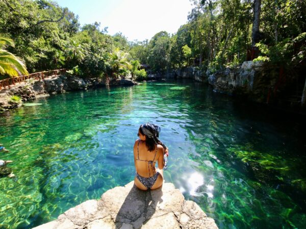 Cancun Cenote Adventure: Swim in 3 Cenotes with Zipline & Waterfall