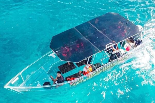 Transparent Boat Ride Around Cozumel Island + Snorkel